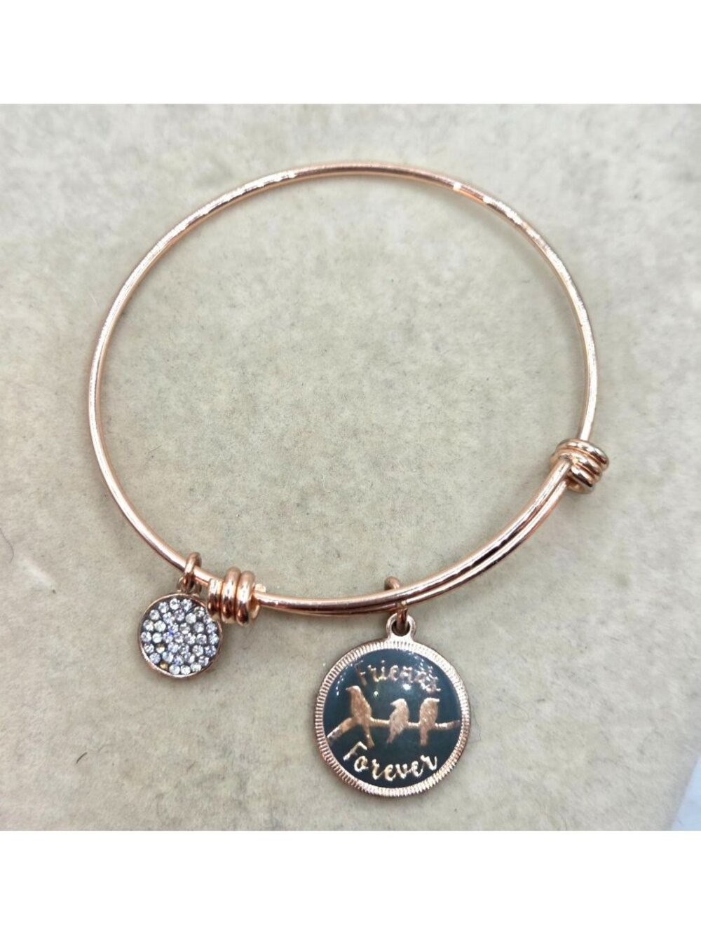 Stainless Steel Friends Forever Message Bracelet - Charm